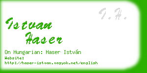 istvan haser business card